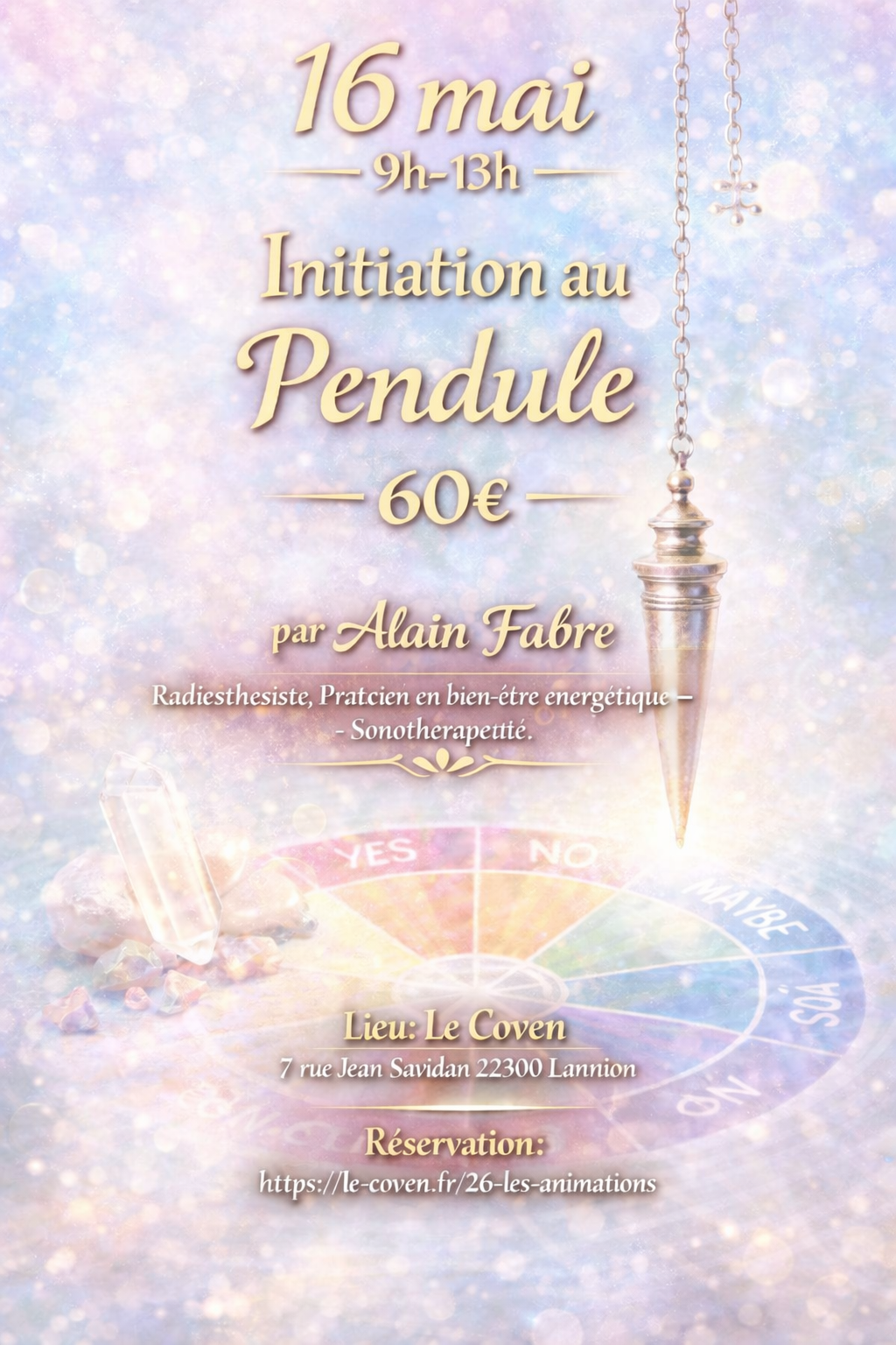 Initiation au Pendule à Lannion – Atelier Radiesthésie avec Alain Fabre