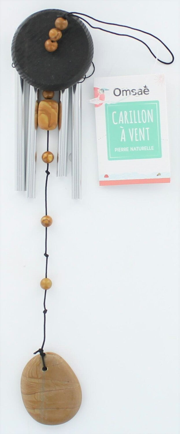 Carillon à Vent Jaspe 33 cm – Harmonie, Équilibre et Décoration Zen
