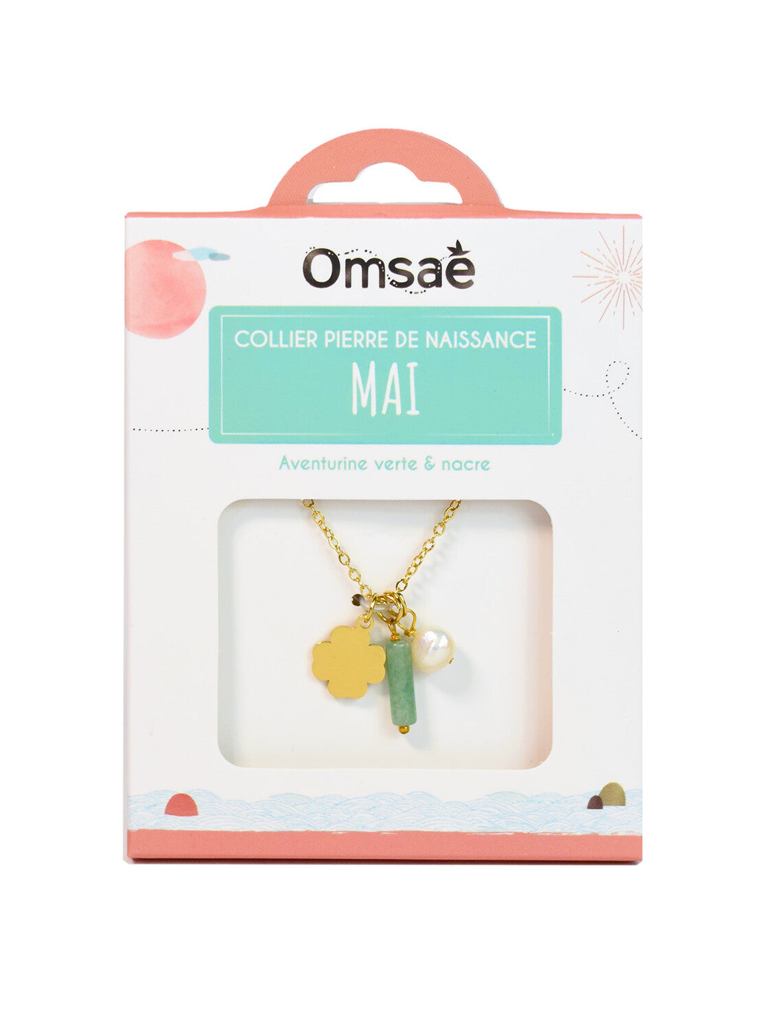 Collier Pierre de Naissance Mai – Aventurine & Chance