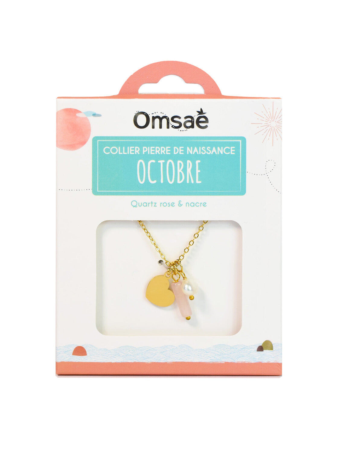 Collier Pierre de Naissance Octobre – Quartz Rose & Nacre Élégant