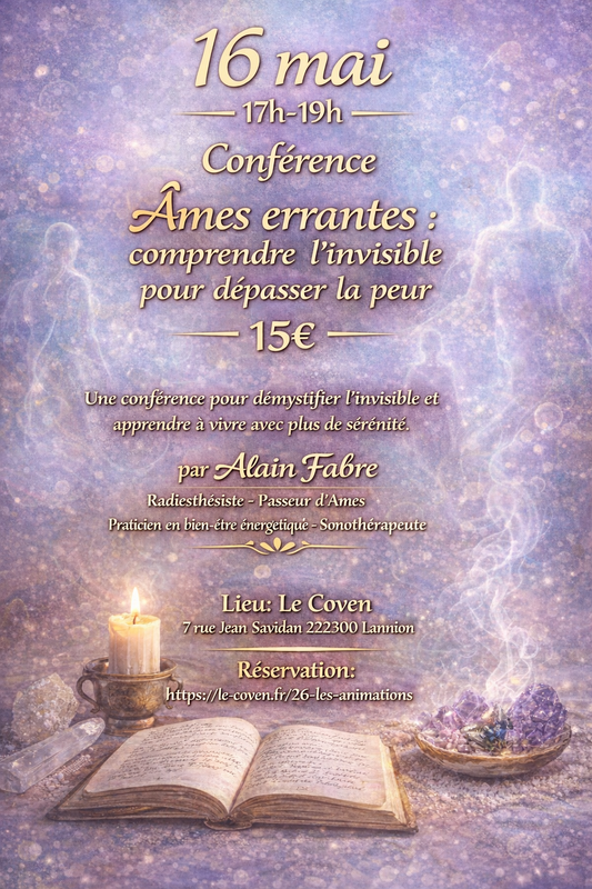 Conférence Âmes Errantes à Lannion – Comprendre l’invisible avec Alain Fabre | Le Coven