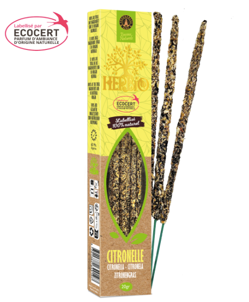 Encens Smudge Citronnelle Herbio Ecocert – Purifiant Naturel 20g