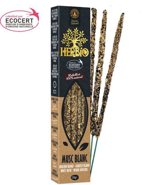 Encens Smudge Musc Blanc Herbio Ecocert – Doux & Apaisant 20g