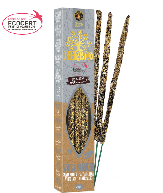 Encens Smudge Sauge Blanche Herbio Ecocert – Purifiant Naturel 20g