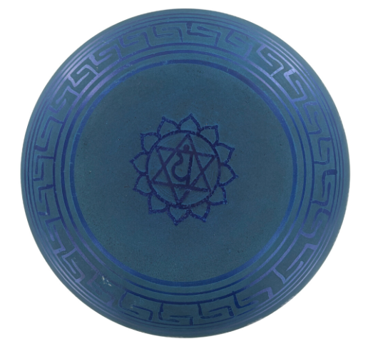 Bol Chantant Aluminium Bleu Om 20 cm – Méditation, Relaxation et Harmonie