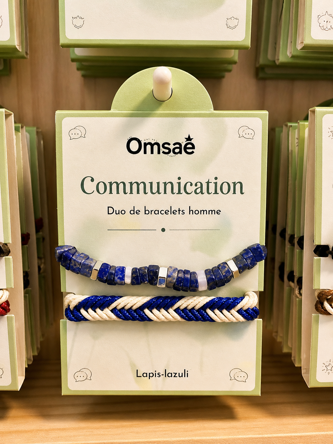 Duo Bracelets Homme Lapis Lazuli – Communication & Confiance – Omsaé