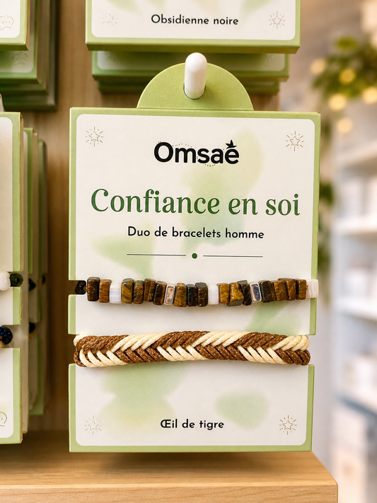 Duo Bracelets Homme Œil de Tigre – Confiance & Protection – Omsaé