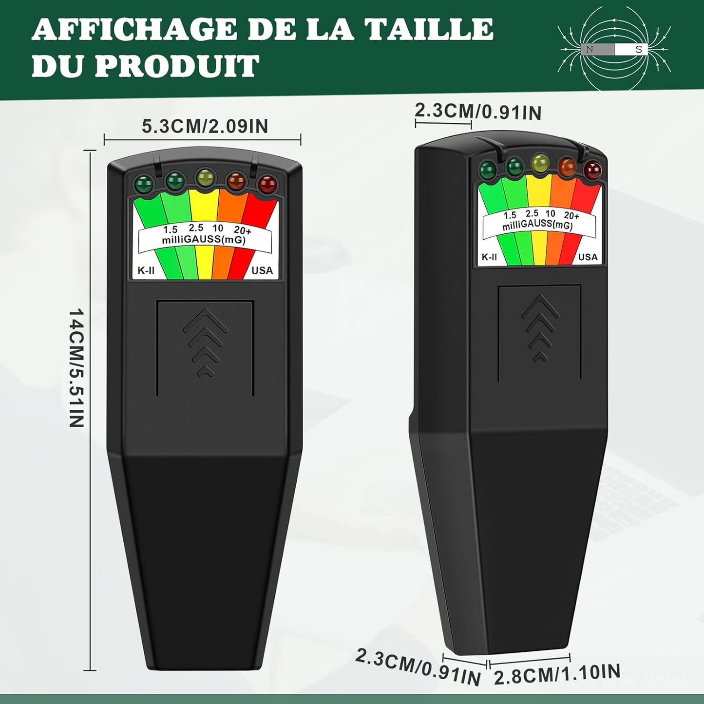 Détecteur EMF Crewell – Mesure Champ Électromagnétique 9V