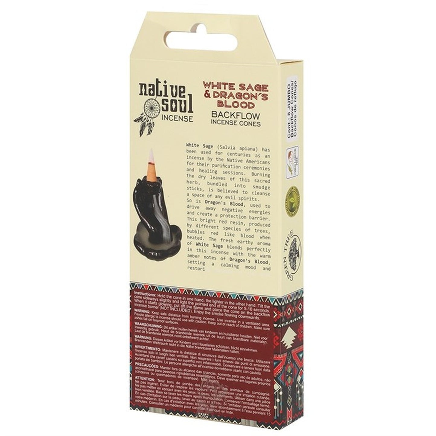 Encens Backflow Sauge Blanche & Sang de Dragon – Purification & Protection