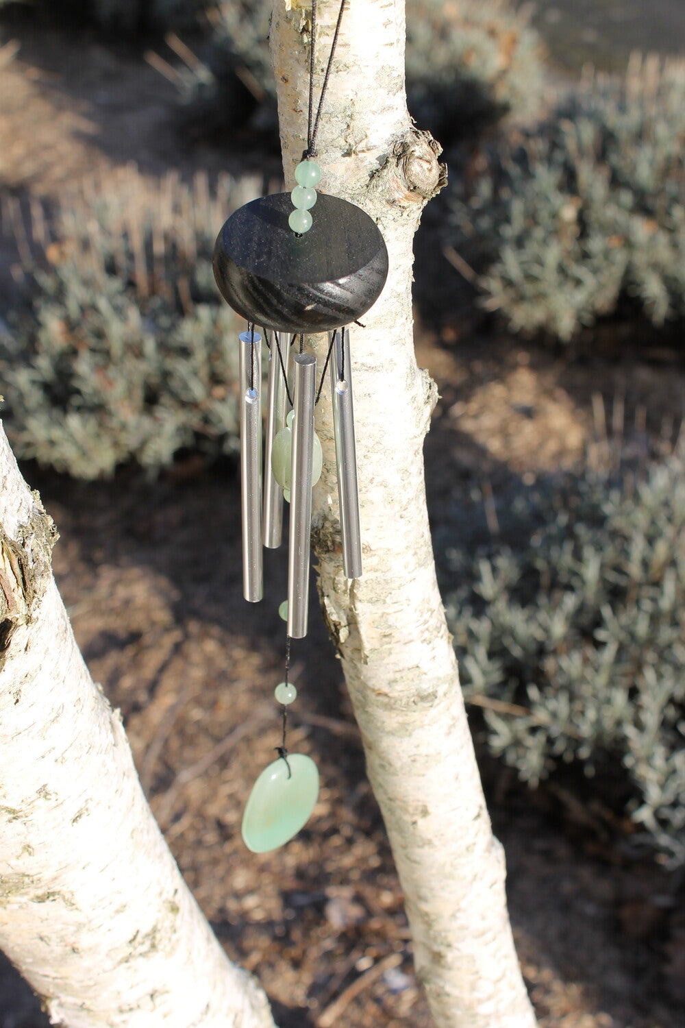 Carillon à Vent Aventurine Verte 33 cm – Harmonie, Chance et Énergie Positive