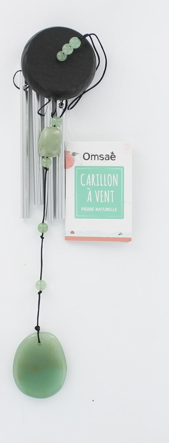 Carillon à Vent Aventurine Verte 33 cm – Harmonie, Chance et Énergie Positive
