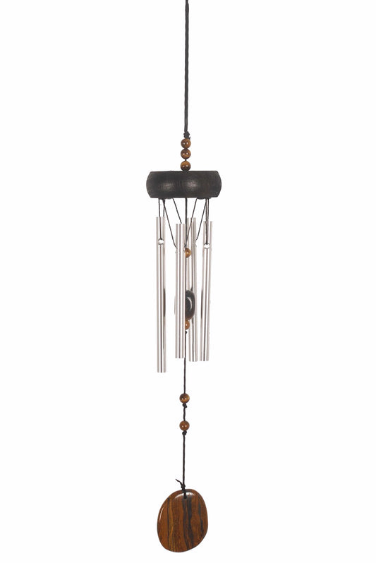 Carillon à Vent Œil de Tigre 33 cm – Harmonie, Protection et Énergie Positive