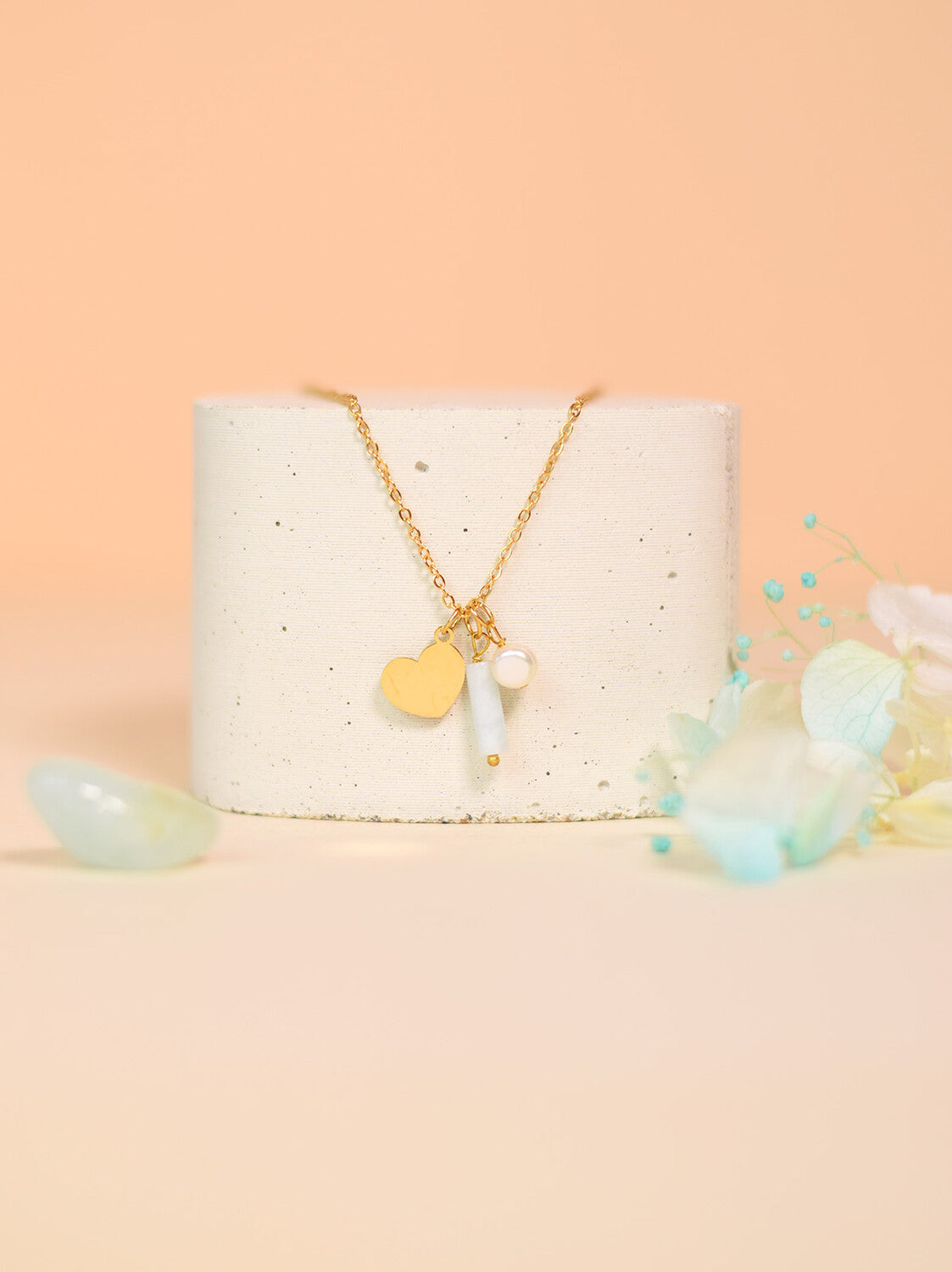 Collier Pierre de Naissance Mars – Aigue-Marine & Amour