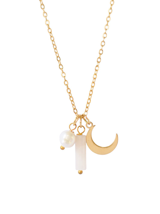 Collier Pierre de Naissance Juin – Pierre de Lune & Nacre Élégant