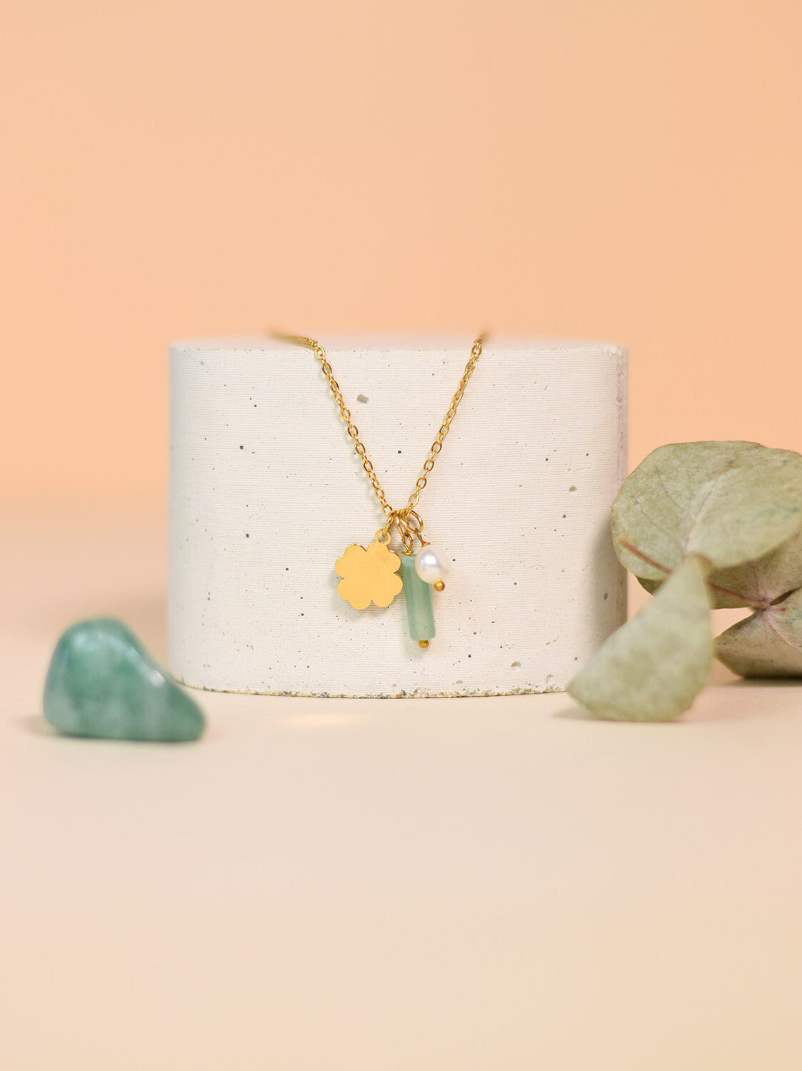 Collier Pierre de Naissance Mai – Aventurine & Chance