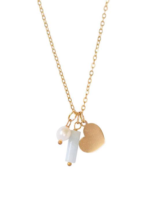 Collier Pierre de Naissance Mars – Aigue-Marine & Amour