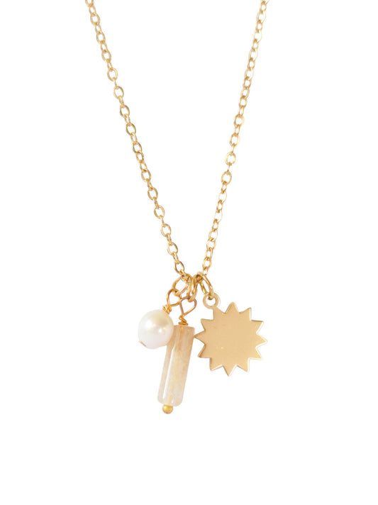 Collier Pierre de Naissance Novembre – Citrine & Nacre Élégant