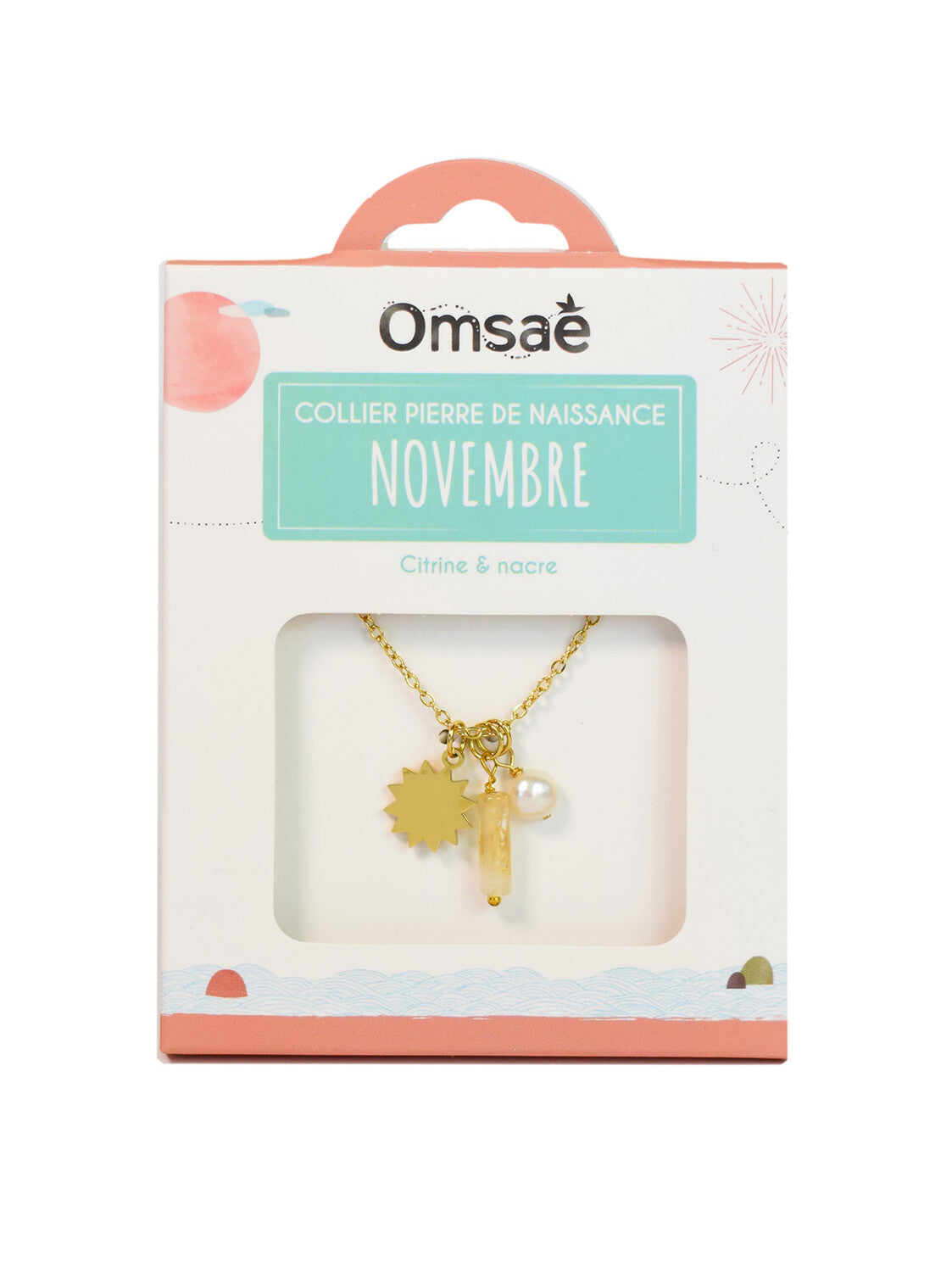 Collier Pierre de Naissance Novembre – Citrine & Nacre Élégant