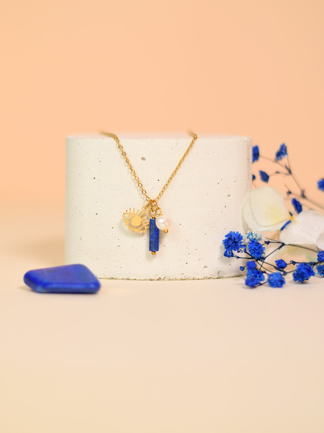 Collier Pierre de Naissance Septembre – Lapis-Lazuli & Nacre Élégant
