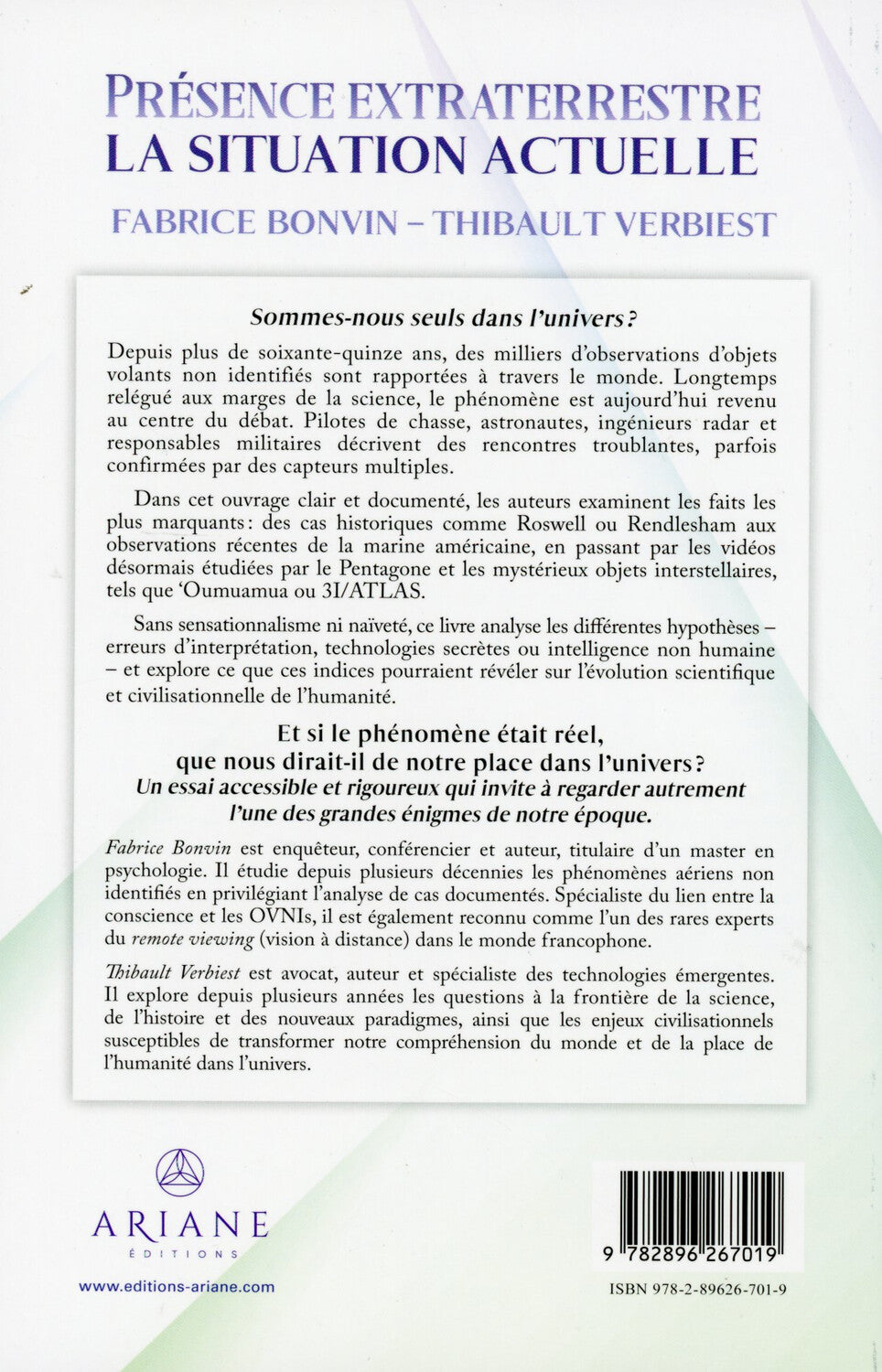Présence extraterrestre – La situation actuelle | Enquête sur les OVNI et phénomènes aérospatiaux