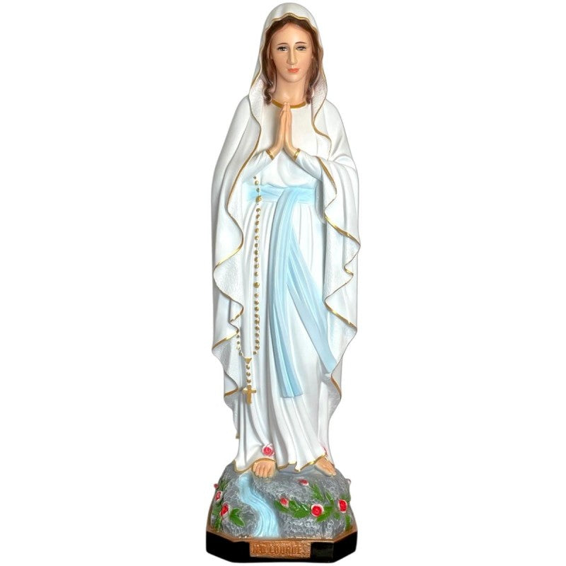 Statue Notre-Dame de Lourdes en Couleur en Fibre de Verre – 80 cm, Intérieur et Extérieur